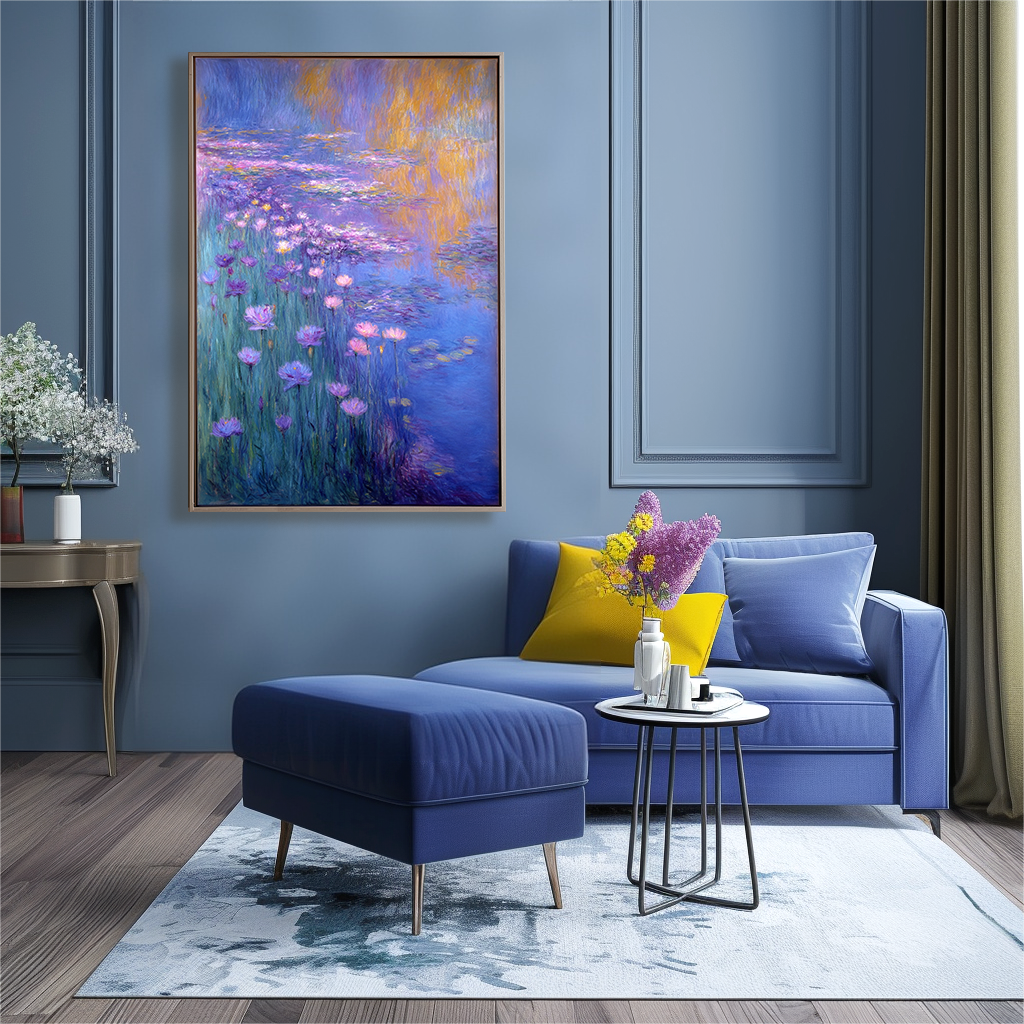 Serenade of Lilies – Large Impressionist Water Lily Floral Oil Painting on Canvas