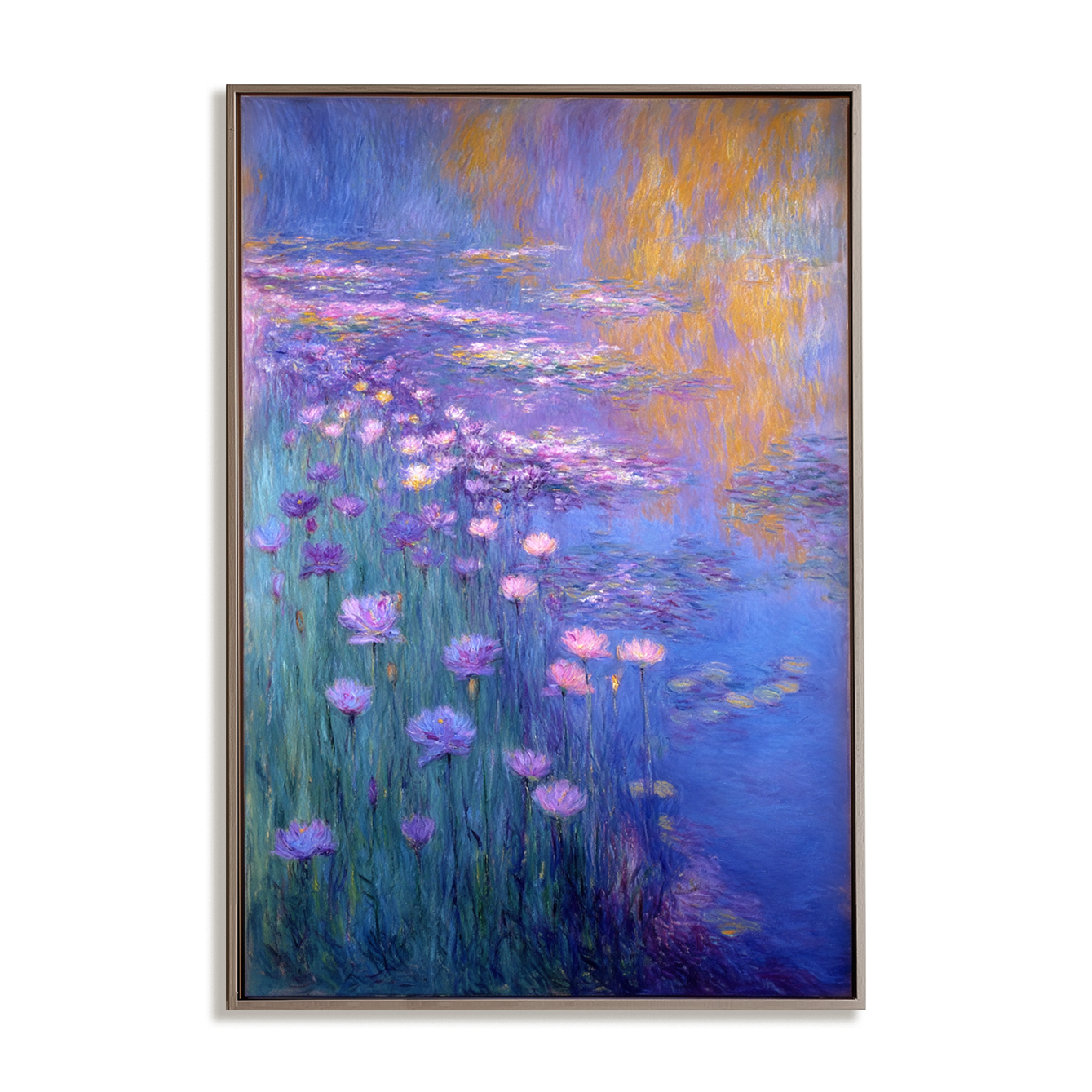 Serenade of Lilies – Large Impressionist Water Lily Floral Oil Painting on Canvas