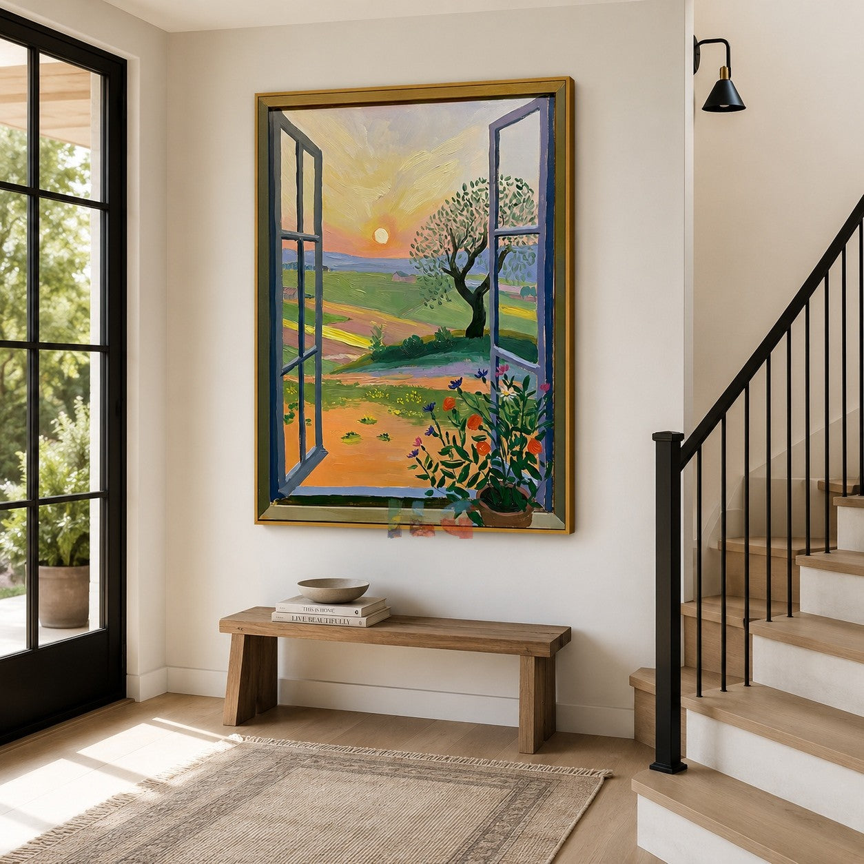 Sunset Window Meadow – Landscape Wall Art