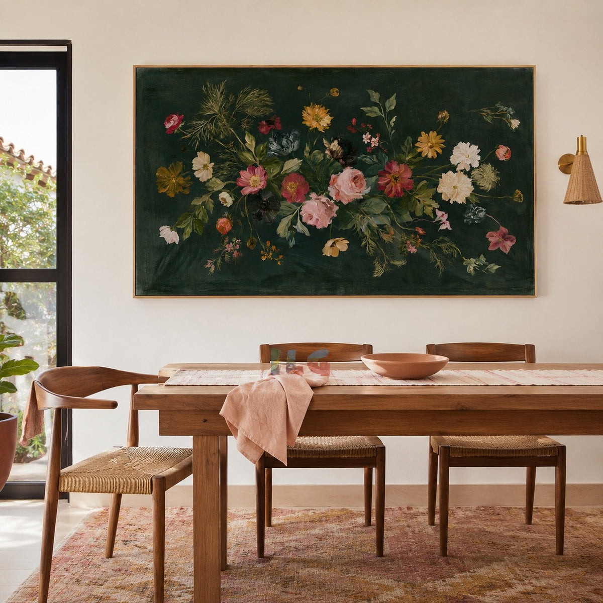 Verdant Bloom Garland – Floral Wall Art