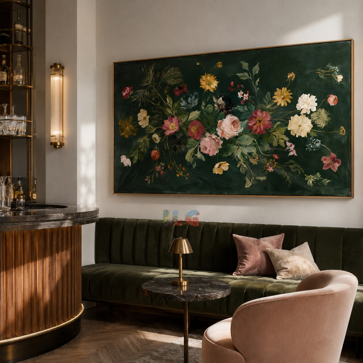 Verdant Bloom Garland – Floral Wall Art