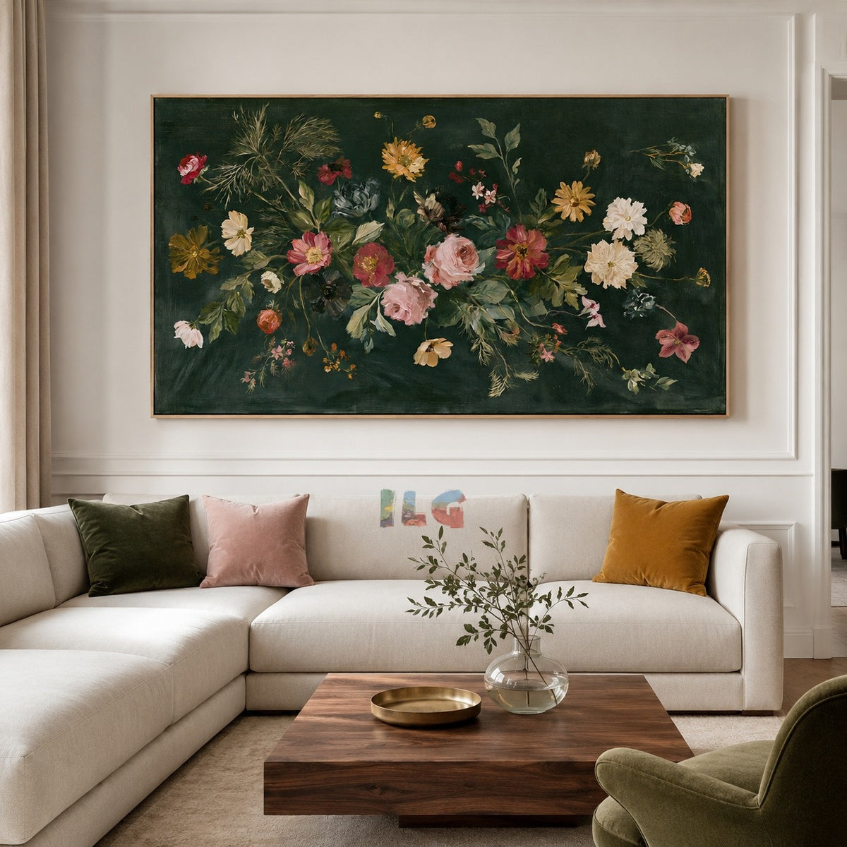 Verdant Bloom Garland – Floral Wall Art