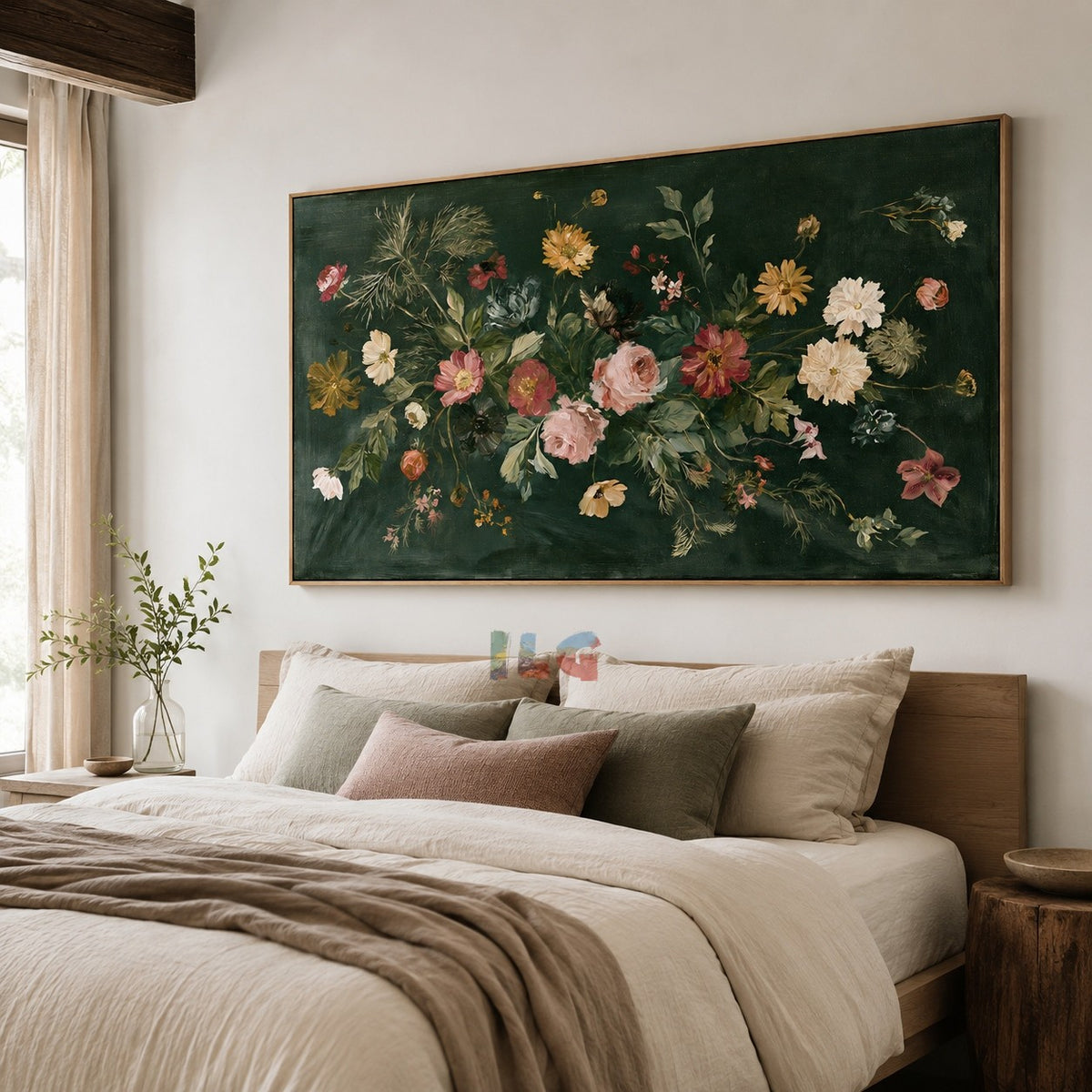 Verdant Bloom Garland – Floral Wall Art
