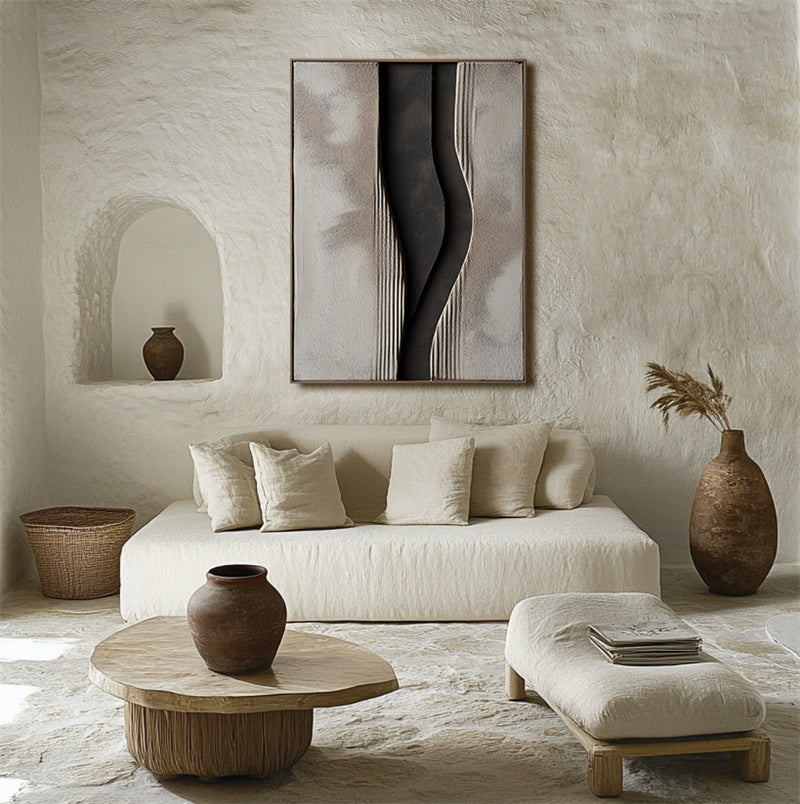 Unique Textured Abstract Wall Art - Handmade 3D Painting for Modern Home