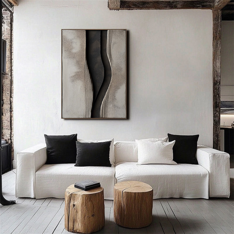 Unique Textured Abstract Wall Art - Handmade 3D Painting for Modern Home