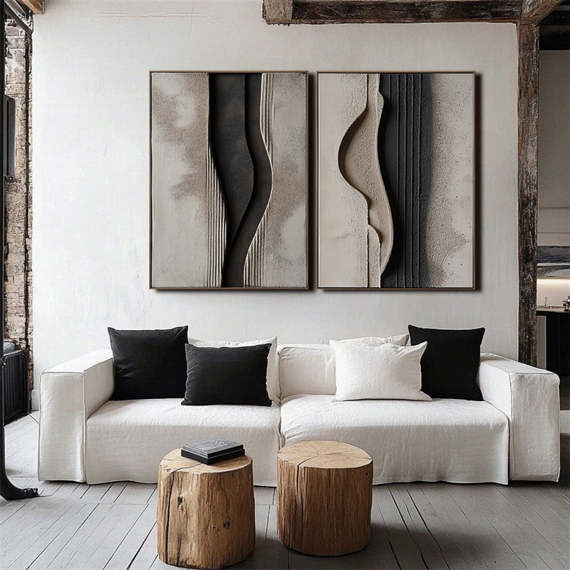 Unique Textured Abstract Wall Art - Handmade 3D Painting for Modern Home