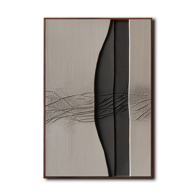 Black Grey Textured Abstract Art - Elegant Decor for Sophisticated Living Spaces