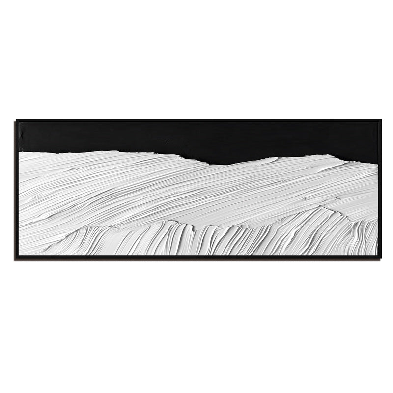 Textured Black White Abstract Landscape Art - Minimalist Wall Decor for Modern Interiors