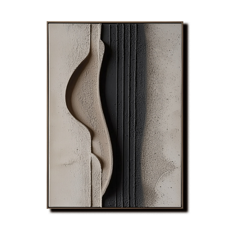 Impasto Style Black Grey Abstract Wall Art - Stylish Accent for Contemporary Homes