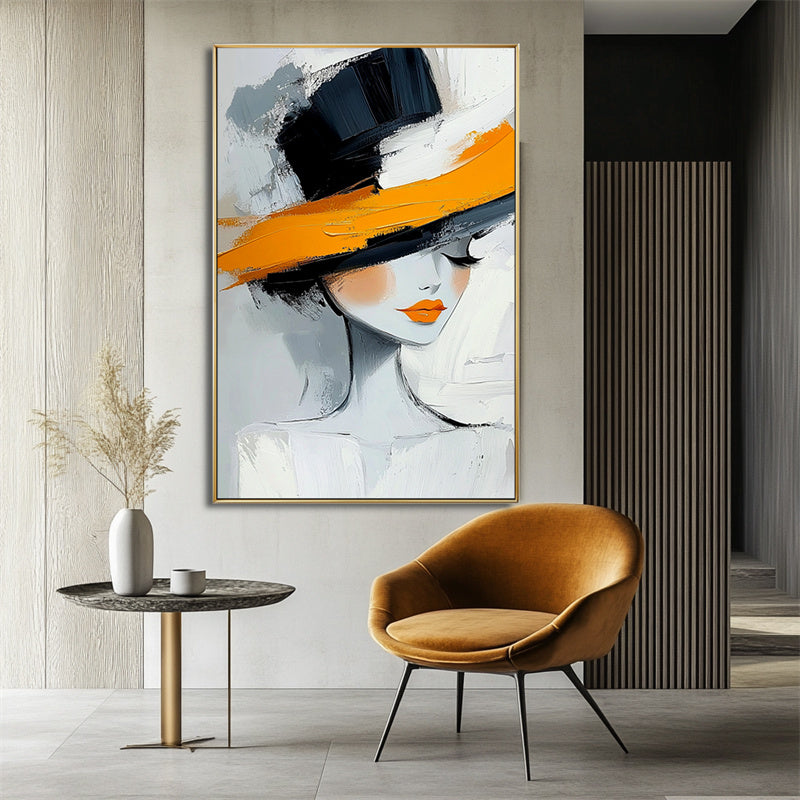 Golden Muse-Abstract Portrait Art Painting | Textured Modern Wall Art on Canvas