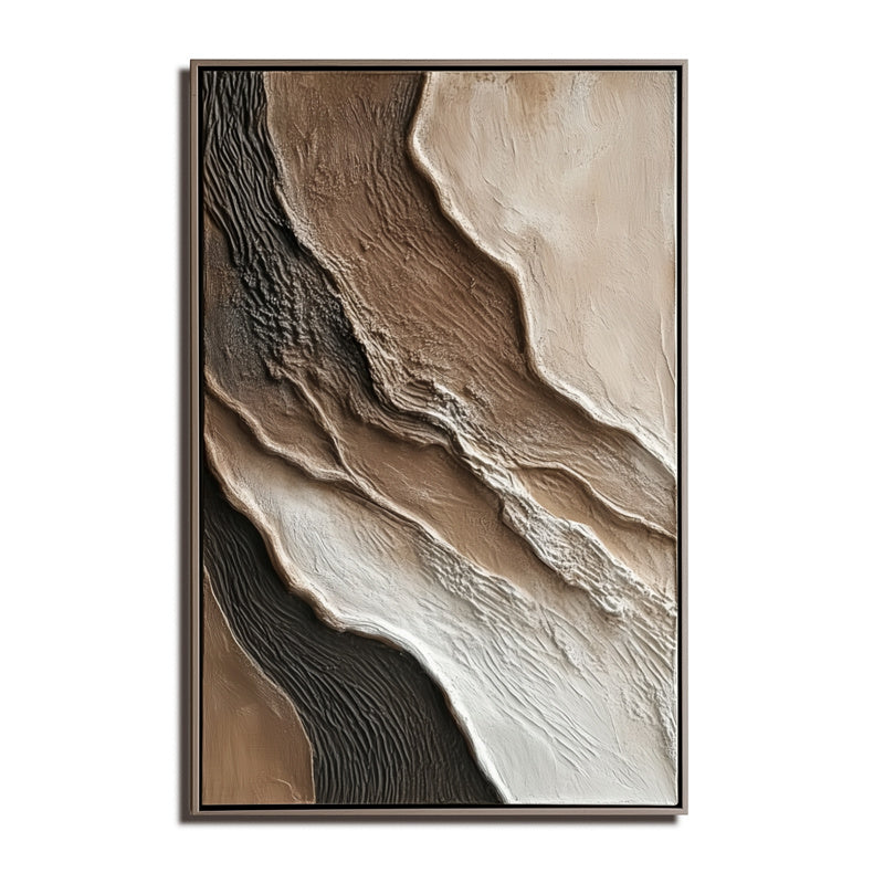 Earthly Currents-Wabi Sabi Textured Abstract Oil Painting for Modern Decor