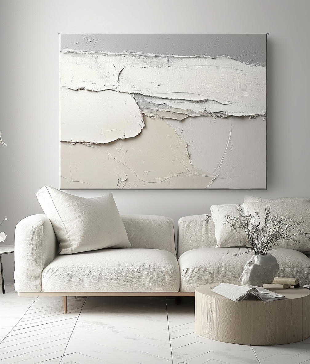 Eternal Horizon: Wabi - Sabi 3D Textured Abstract Wall Art - Minimalist Textured Decorative Painting for Home Decor