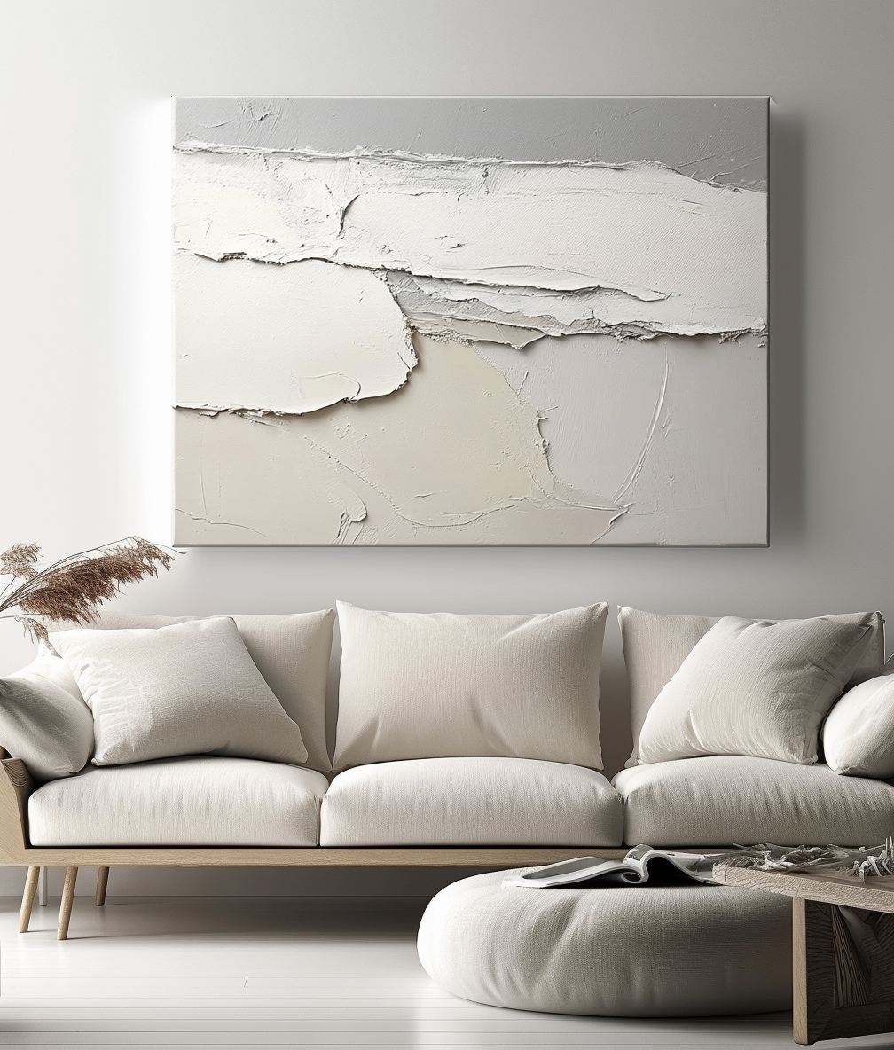 Eternal Horizon: Wabi - Sabi 3D Textured Abstract Wall Art - Minimalist Textured Decorative Painting for Home Decor