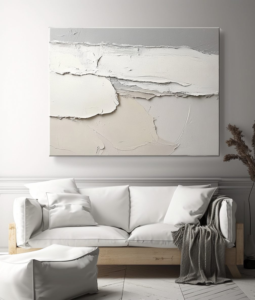Eternal Horizon: Wabi - Sabi 3D Textured Abstract Wall Art - Minimalist Textured Decorative Painting for Home Decor