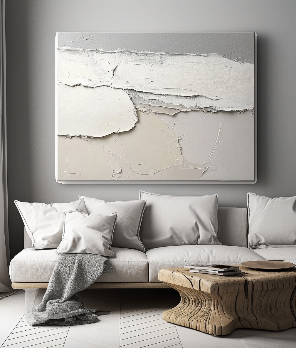 Eternal Horizon: Wabi - Sabi 3D Textured Abstract Wall Art - Minimalist Textured Decorative Painting for Home Decor