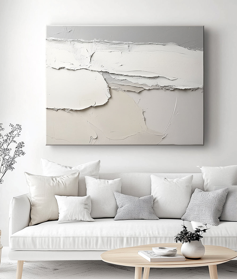Eternal Horizon: Wabi - Sabi 3D Textured Abstract Wall Art - Minimalist Textured Decorative Painting for Home Decor