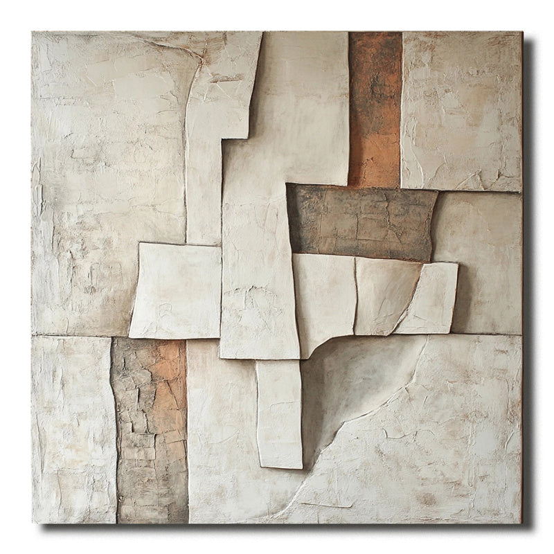 Fragmented Earth-Wabi Sabi Textured Abstract Oil Painting for Modern Interiors