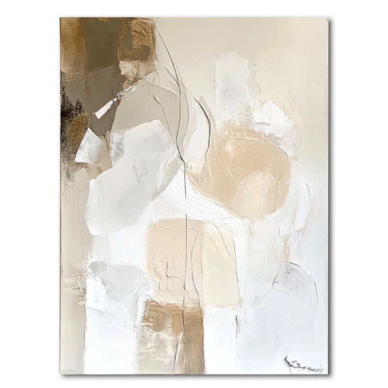 Textured Neutral Beige & Brown Abstract Art - Minimalist Wall Decor for Modern Interiors