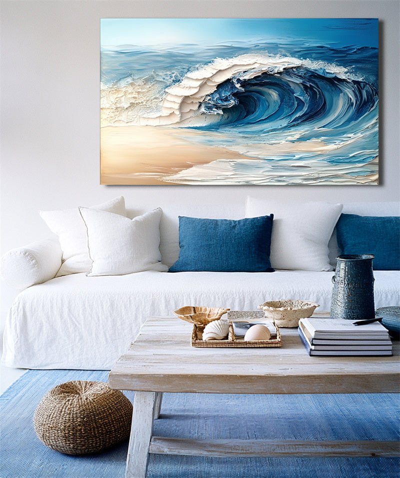 Abstract Ocean Art - Palette Knife Masterpiece for Coastal or Contemporary Homes