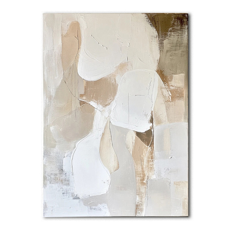 Golden Glow : Contemporary Impasto Triptych Art - Stylish Beige & Brown Wall Decor