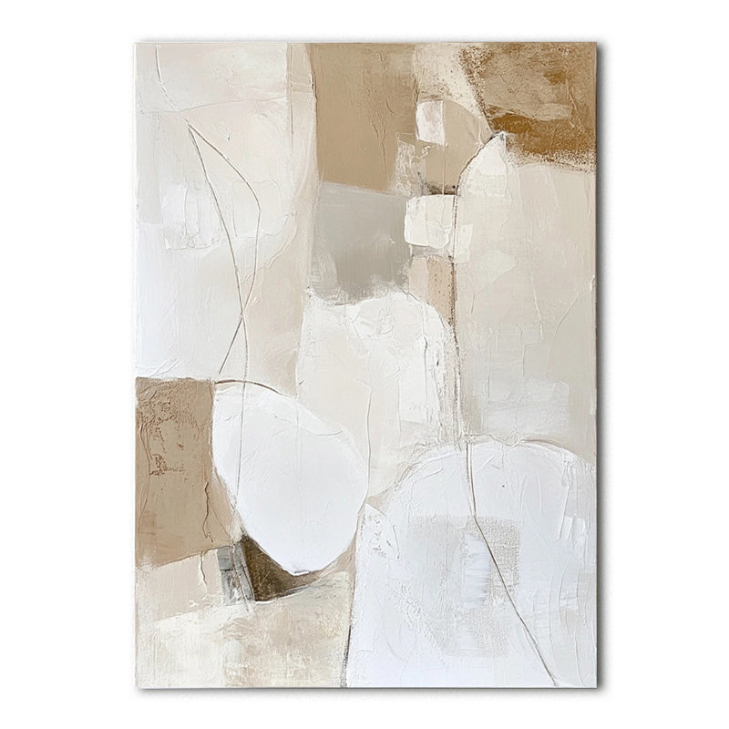 Golden Glow : Contemporary Impasto Triptych Art - Stylish Beige & Brown Wall Decor