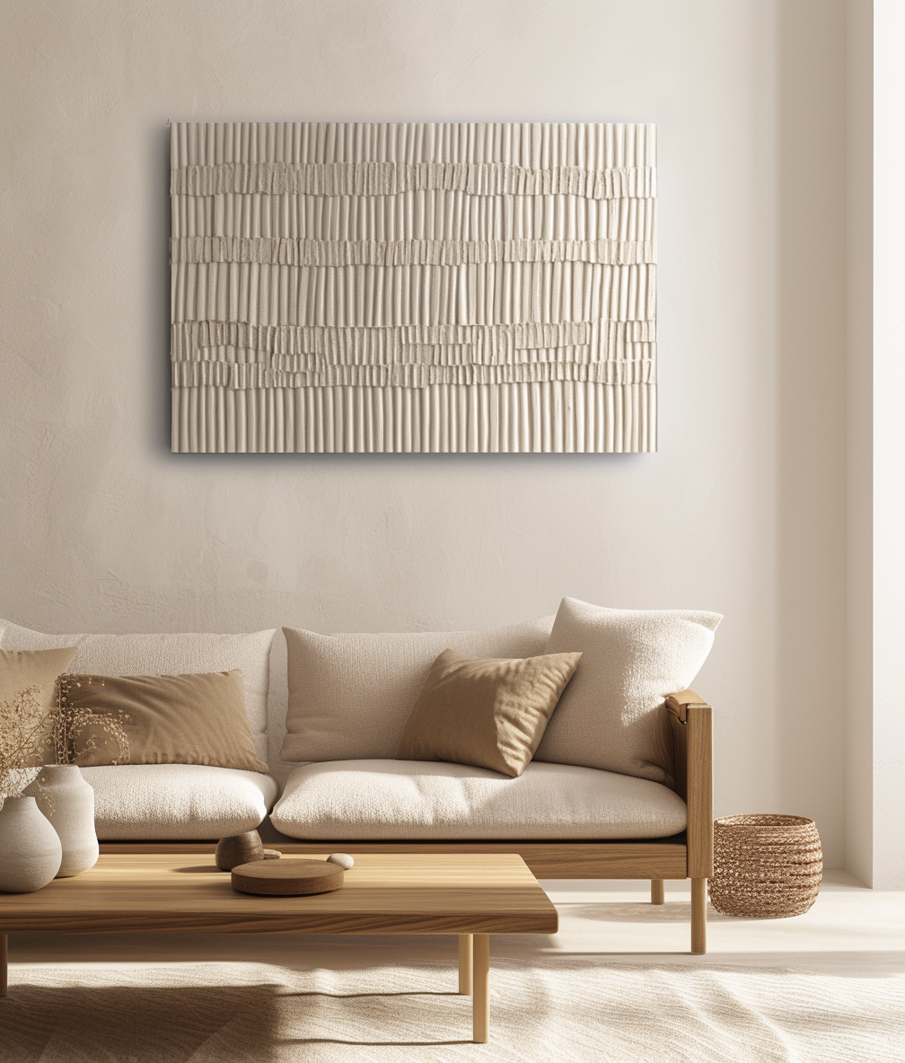 Ocean Breeze Textured Art,Wabi-Sabi Inspired Handmade Wall Art - Modern 3D Abstract Home Decor