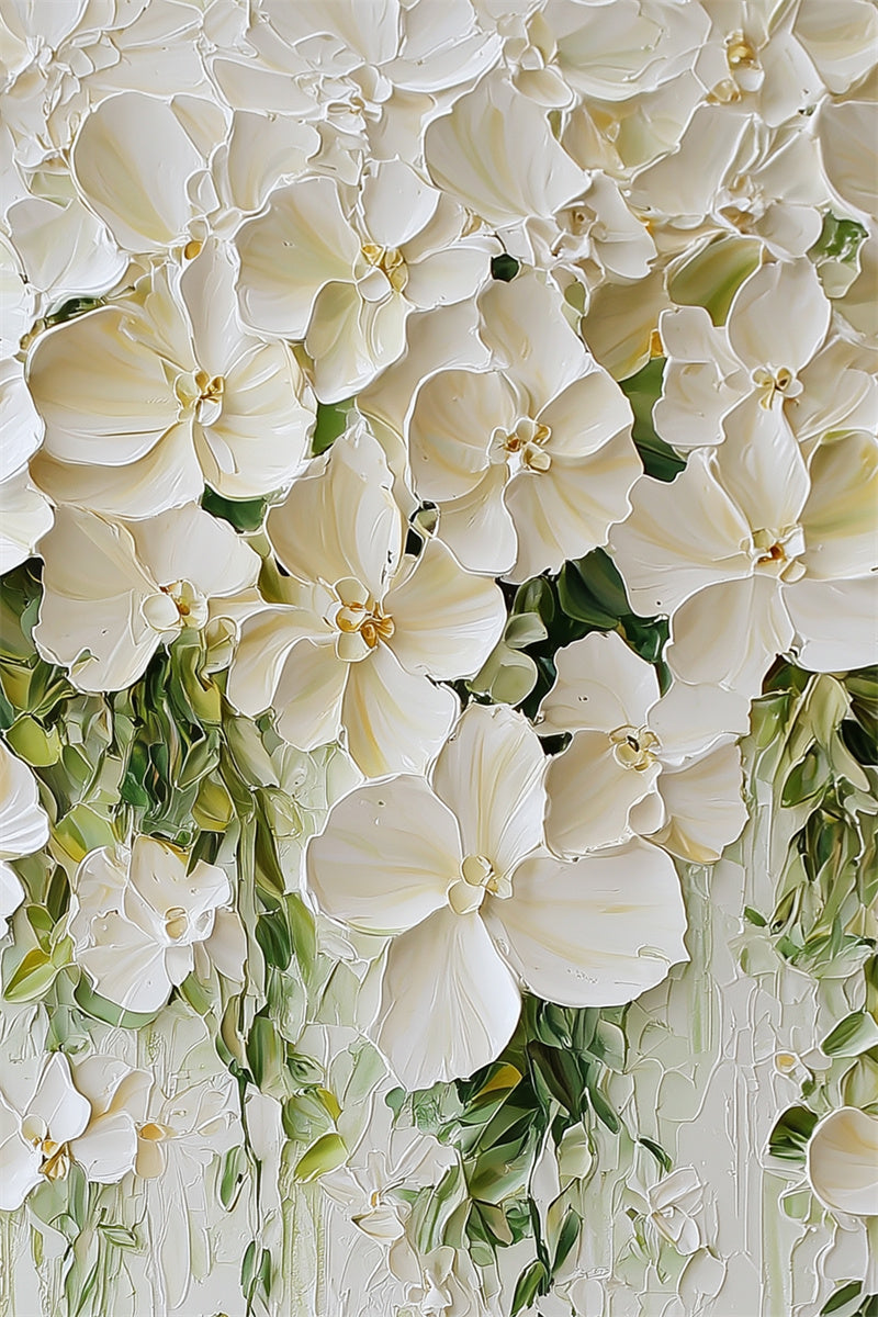 Floral Cascade-3D Textured Floral Oil Painting for Modern & Minimalist Interiors