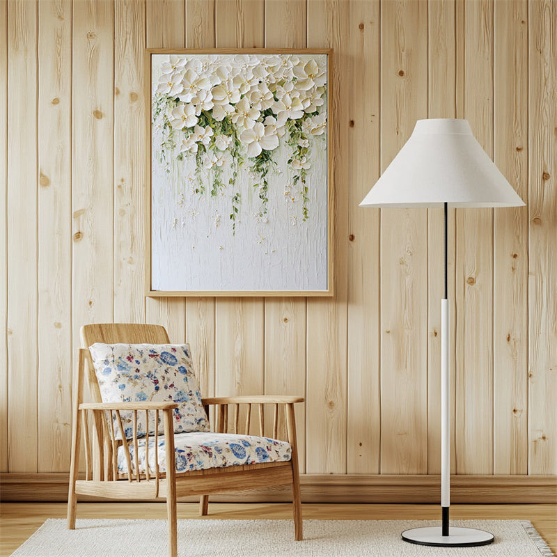 Floral Cascade-3D Textured Floral Oil Painting for Modern & Minimalist Interiors