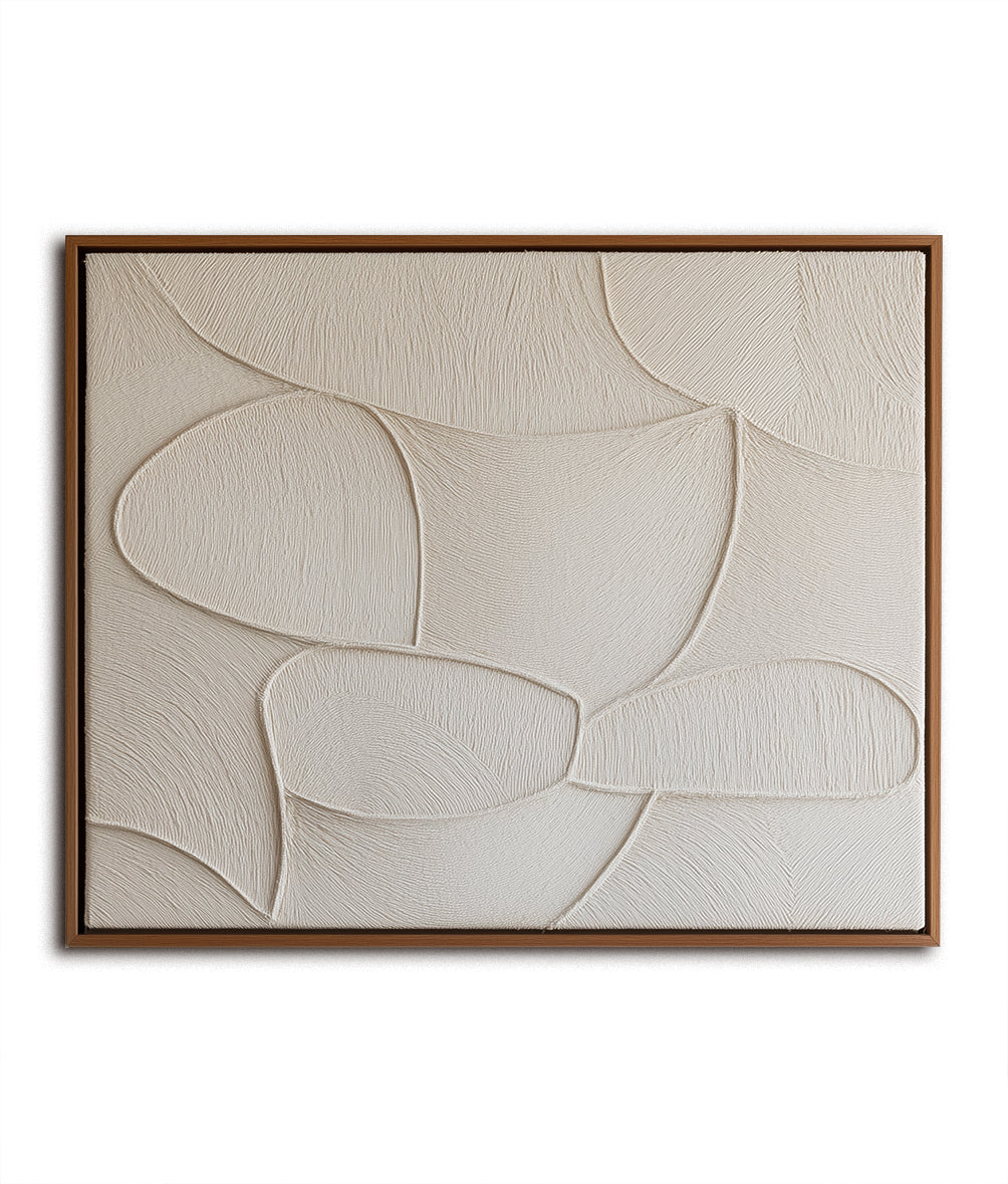 Neutral Textured Abstract Wall Art with Organic Shapes - Modern Minimalist Home Decor for Living Room & Bedroom