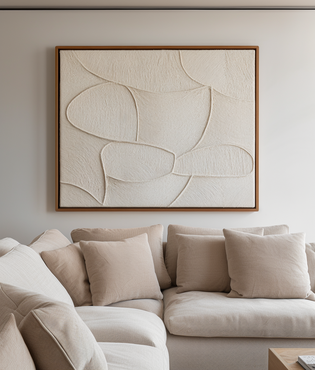 Whispered Forms - Neutral Textured Abstract Wall Art with Organic Shapes, Modern Minimalist Home Decor for Living Room & Bedroom