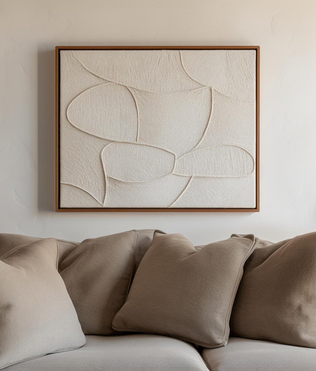 Whispered Forms - Neutral Textured Abstract Wall Art with Organic Shapes, Modern Minimalist Home Decor for Living Room & Bedroom