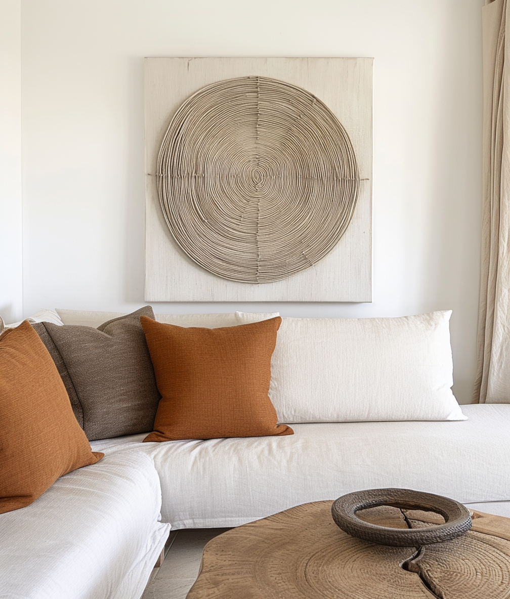 Echo of Time - Textured Circular Spiral Pattern Wall Art, Minimalist Abstract Art for Home Decor