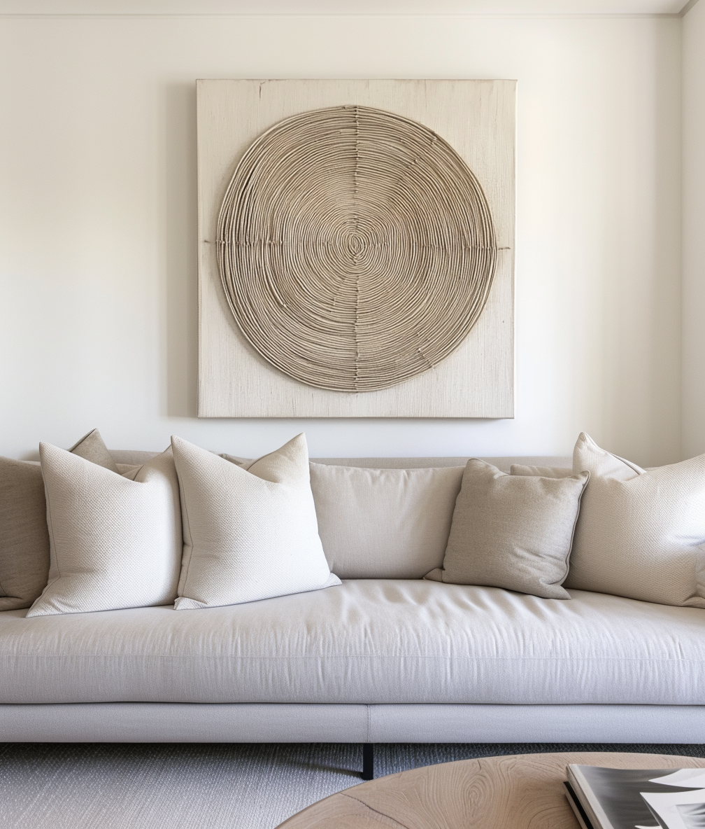 Echo of Time - Textured Circular Spiral Pattern Wall Art, Minimalist Abstract Art for Home Decor
