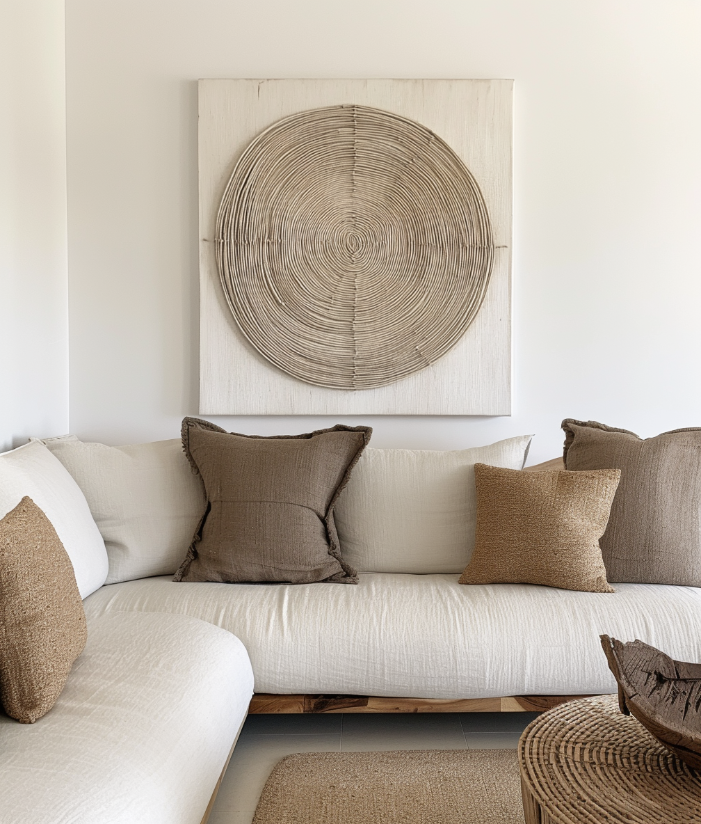 Echo of Time - Textured Circular Spiral Pattern Wall Art, Minimalist Abstract Art for Home Decor
