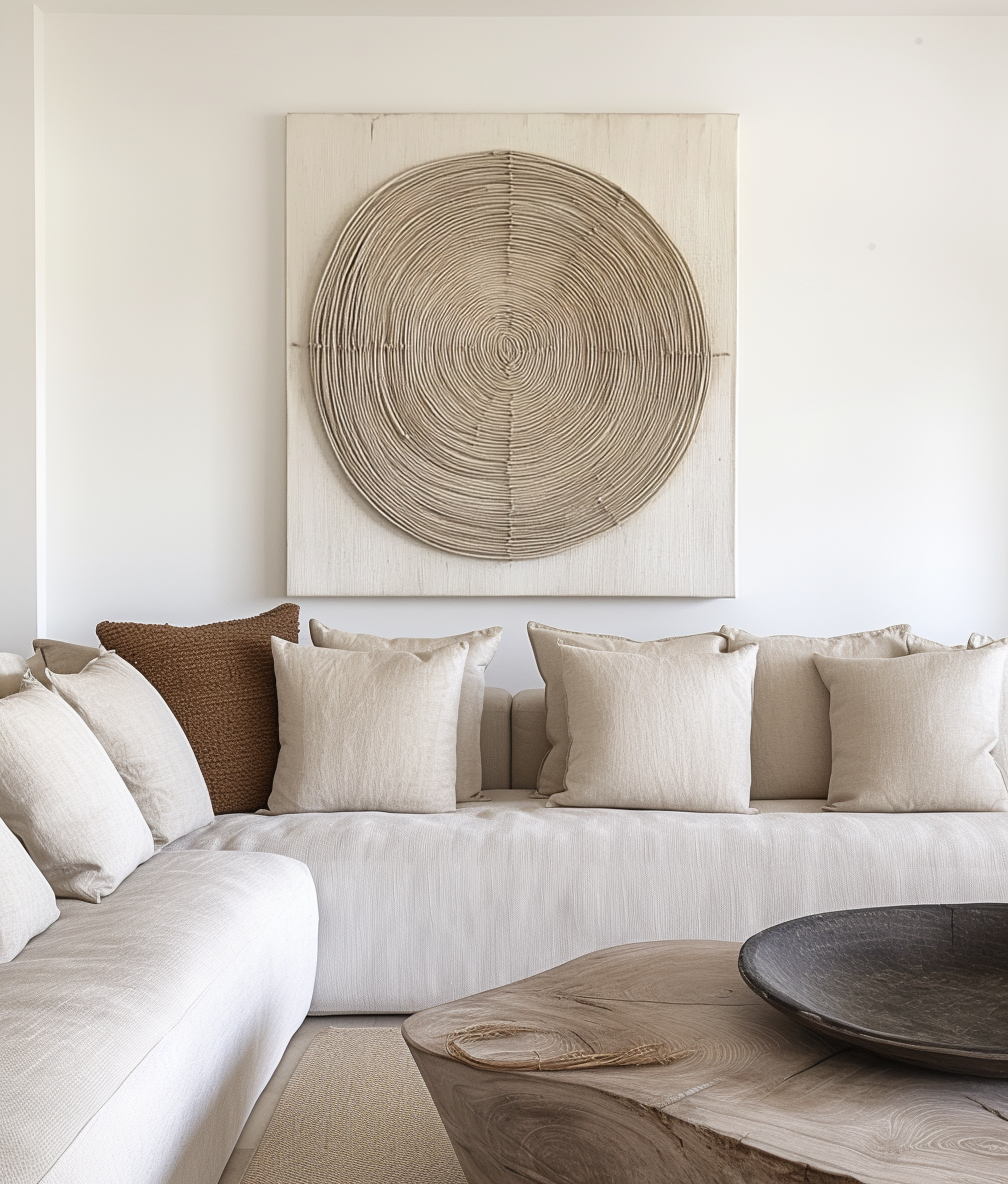 Echo of Time - Textured Circular Spiral Pattern Wall Art, Minimalist Abstract Art for Home Decor