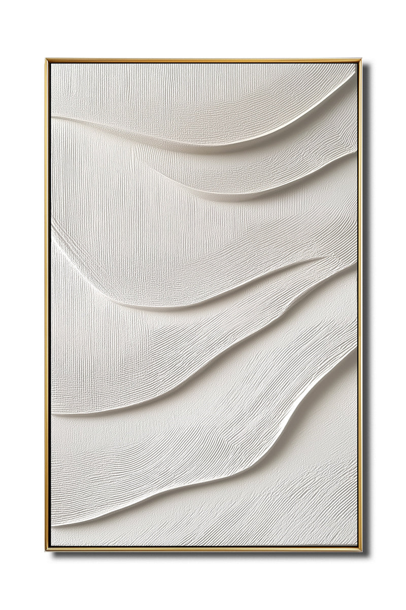 Textured Neutral Beige Abstract Art with Curved Lines - Minimalist Wall Decor for Modern Interiors
