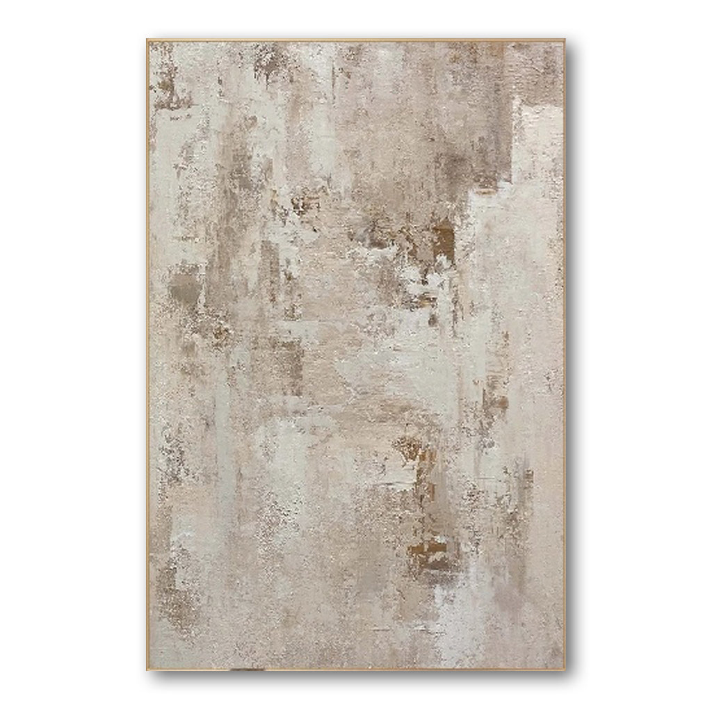 Textured Abstract Neutral Tones Oil Painting - Modern Wall Art for Home Decoration