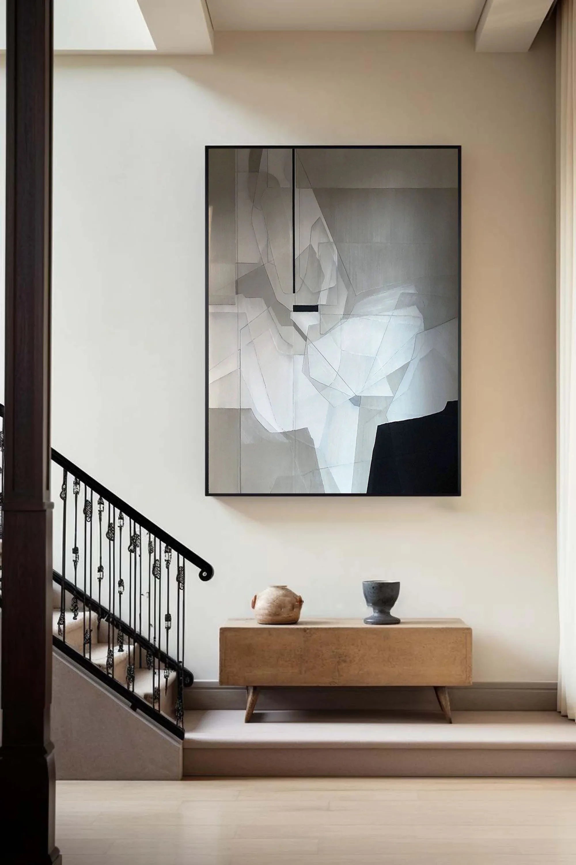 Monochrome Geometric Abstract Wall Art