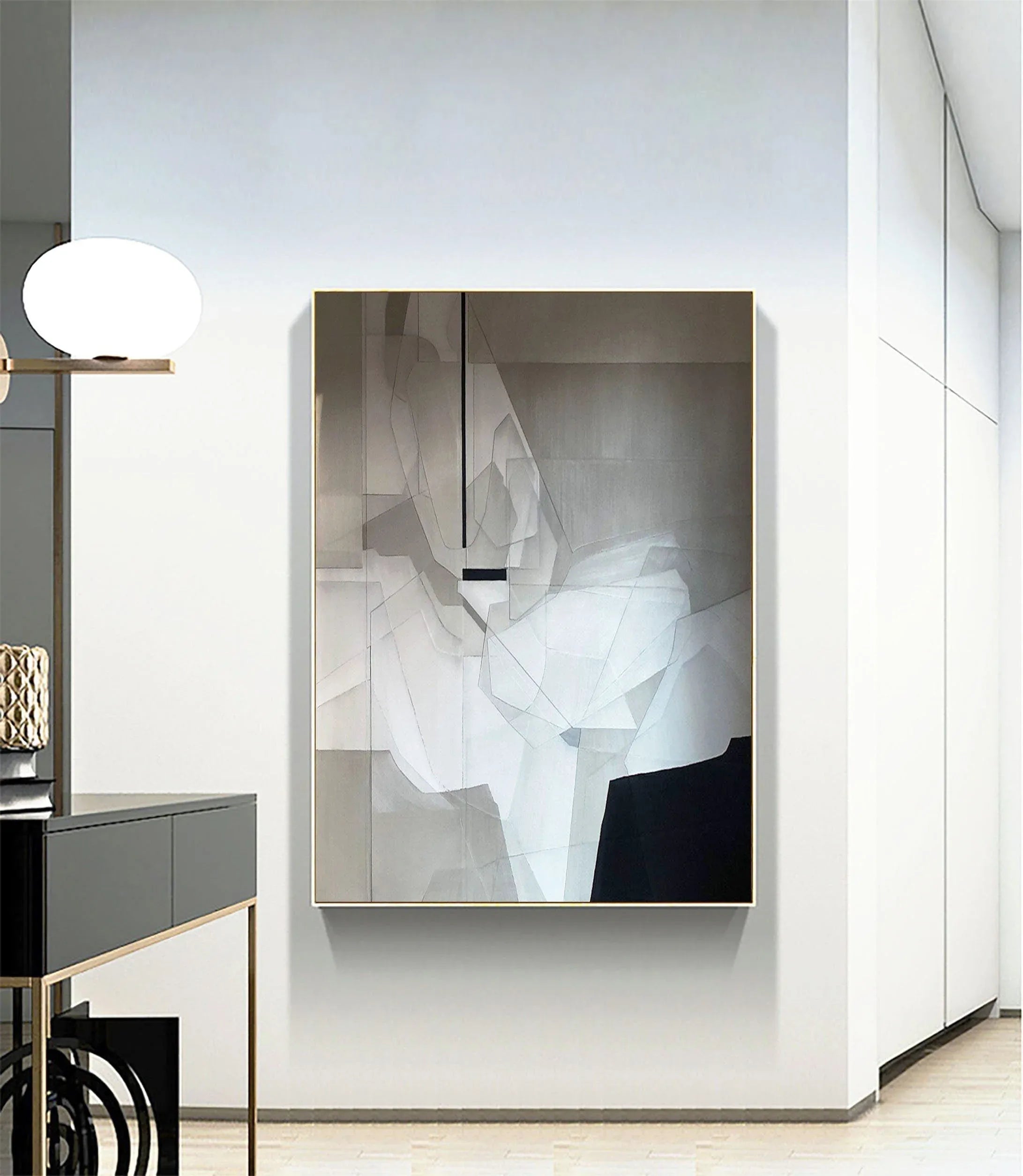 Monochrome Geometric Abstract Wall Art