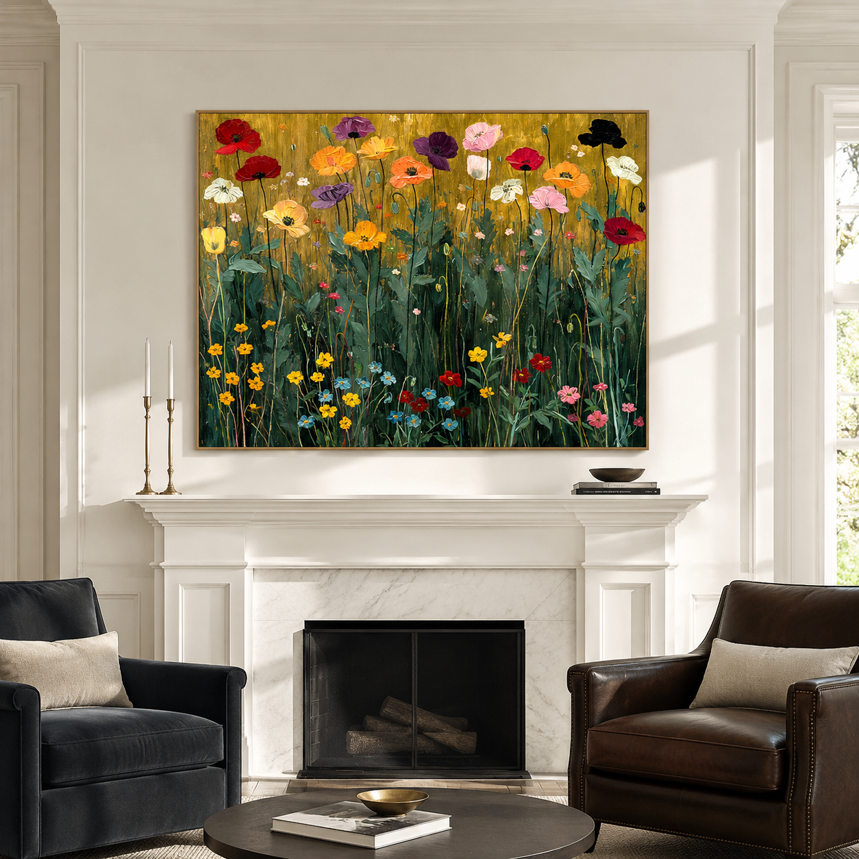 Radiant Meadow – Hand-Painted Floral Oil Canvas Art