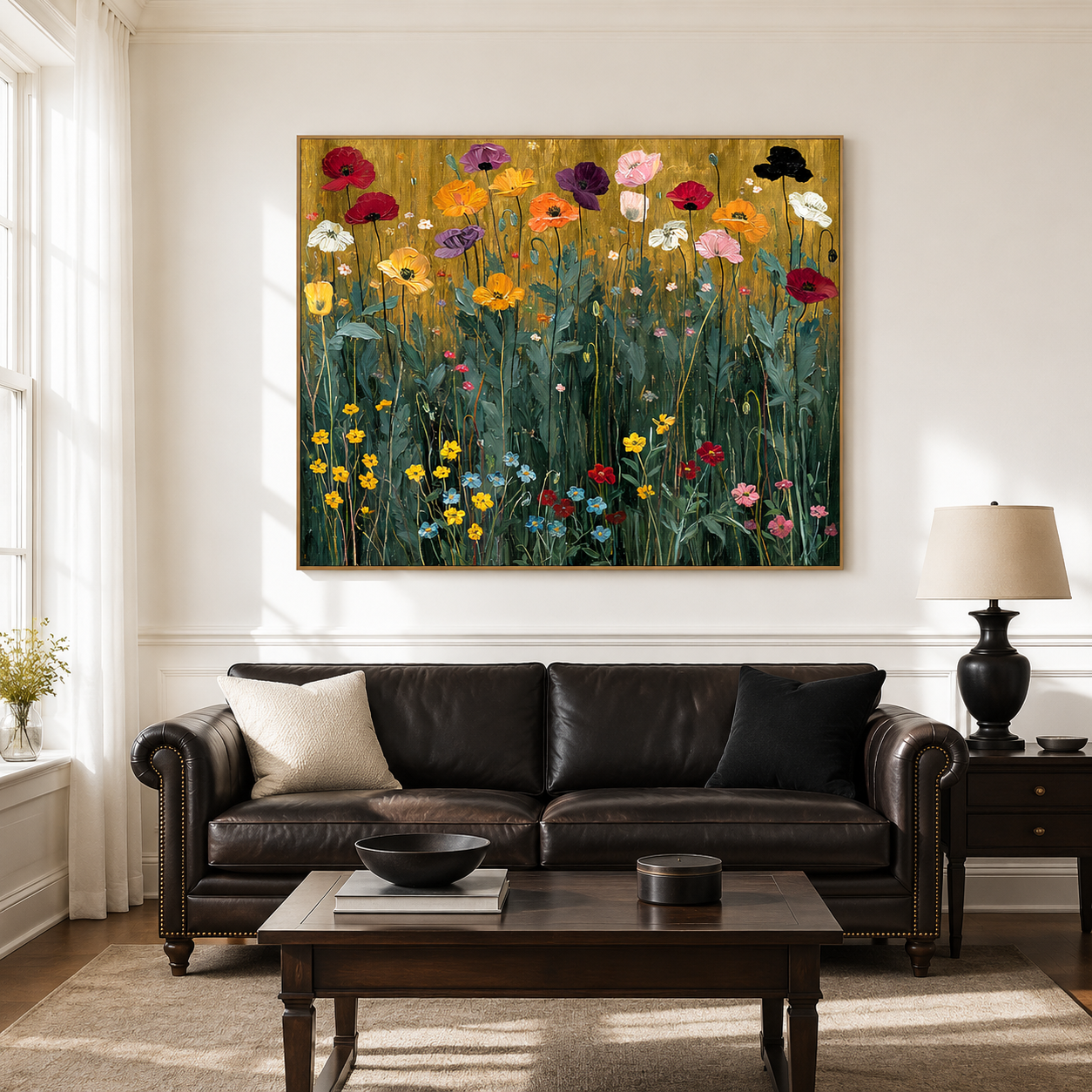 Radiant Meadow – Hand-Painted Floral Oil Canvas Art