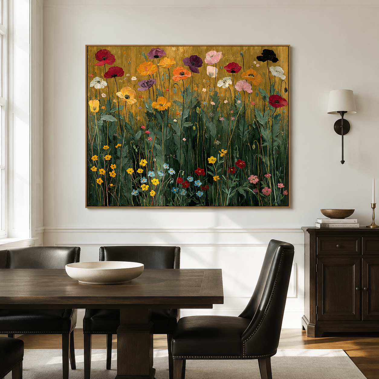 Radiant Meadow – Hand-Painted Floral Oil Canvas Art