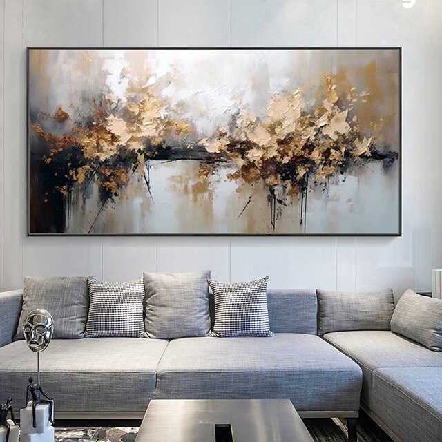 Golden Reverie-Hand-Painted Textured Abstract Gold Painting for Modern Home Decor