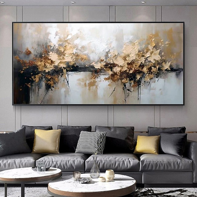 Golden Reverie-Hand-Painted Textured Abstract Gold Painting for Modern Home Decor
