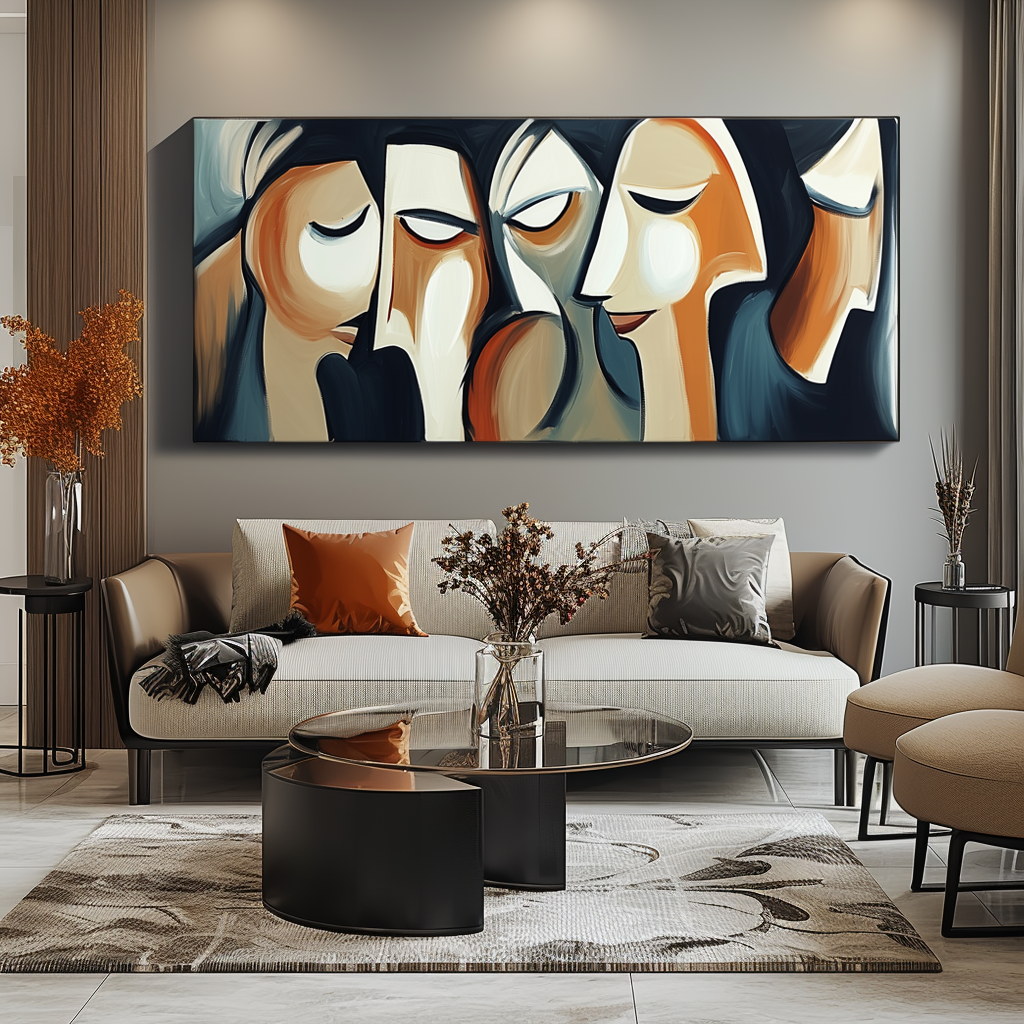 Whispered Conversations-Contemporary Wall Art for Modern Spaces | Abstract Facial Abstraction