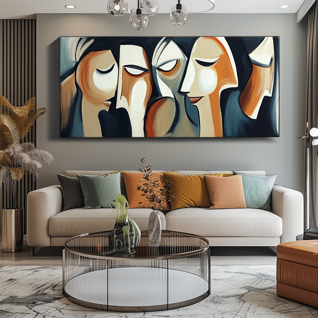 Whispered Conversations-Contemporary Wall Art for Modern Spaces | Abstract Facial Abstraction