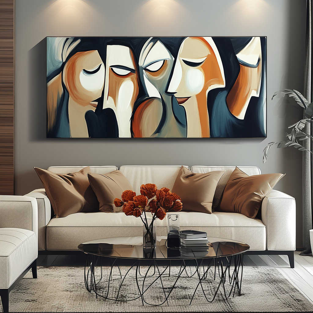 Whispered Conversations-Contemporary Wall Art for Modern Spaces | Abstract Facial Abstraction