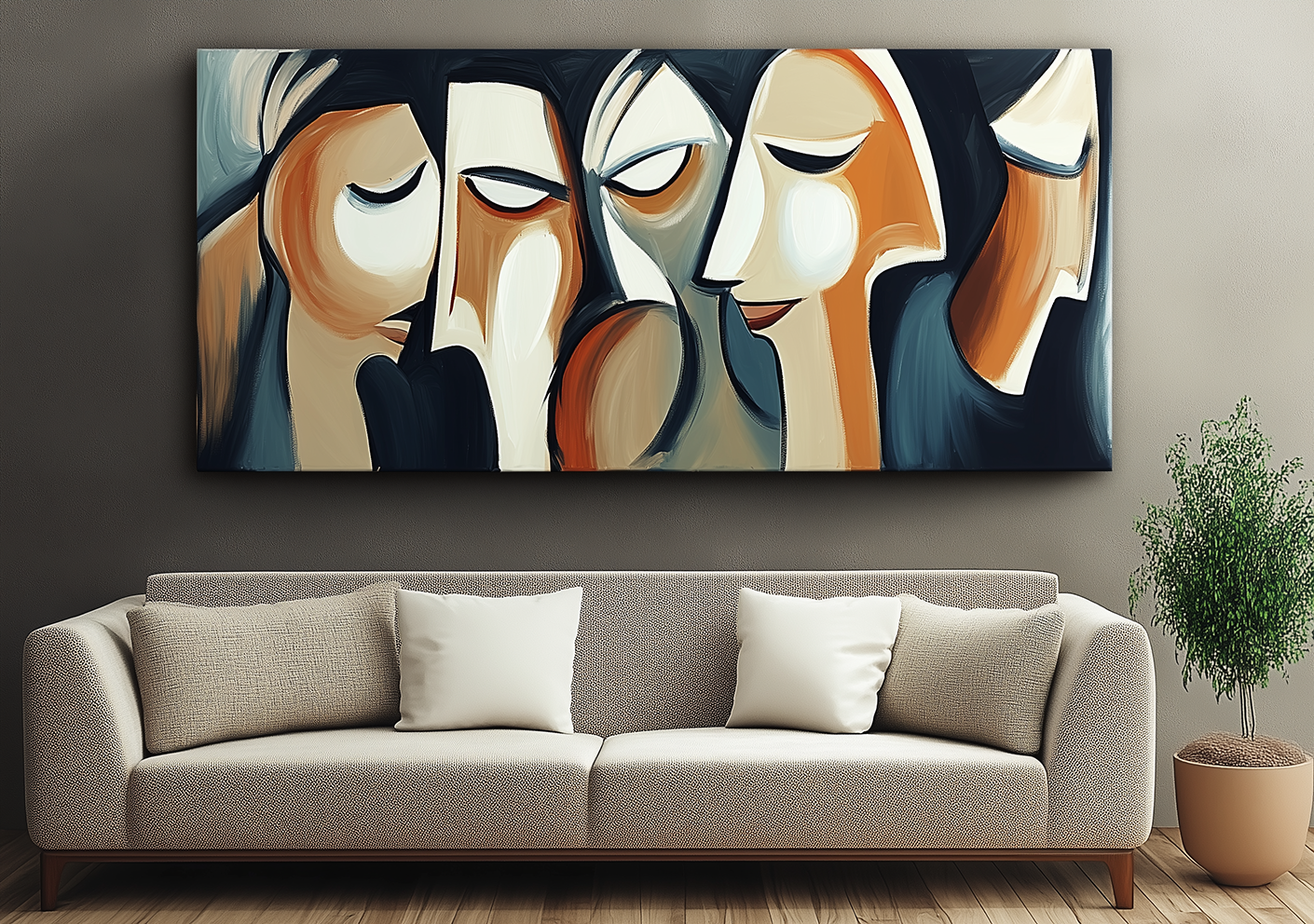Whispered Conversations-Contemporary Wall Art for Modern Spaces | Abstract Facial Abstraction