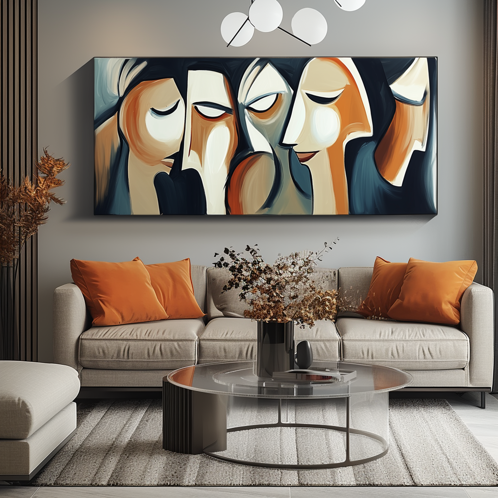 Whispered Conversations-Contemporary Wall Art for Modern Spaces | Abstract Facial Abstraction