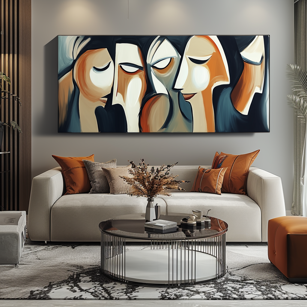 Whispered Conversations-Contemporary Wall Art for Modern Spaces | Abstract Facial Abstraction